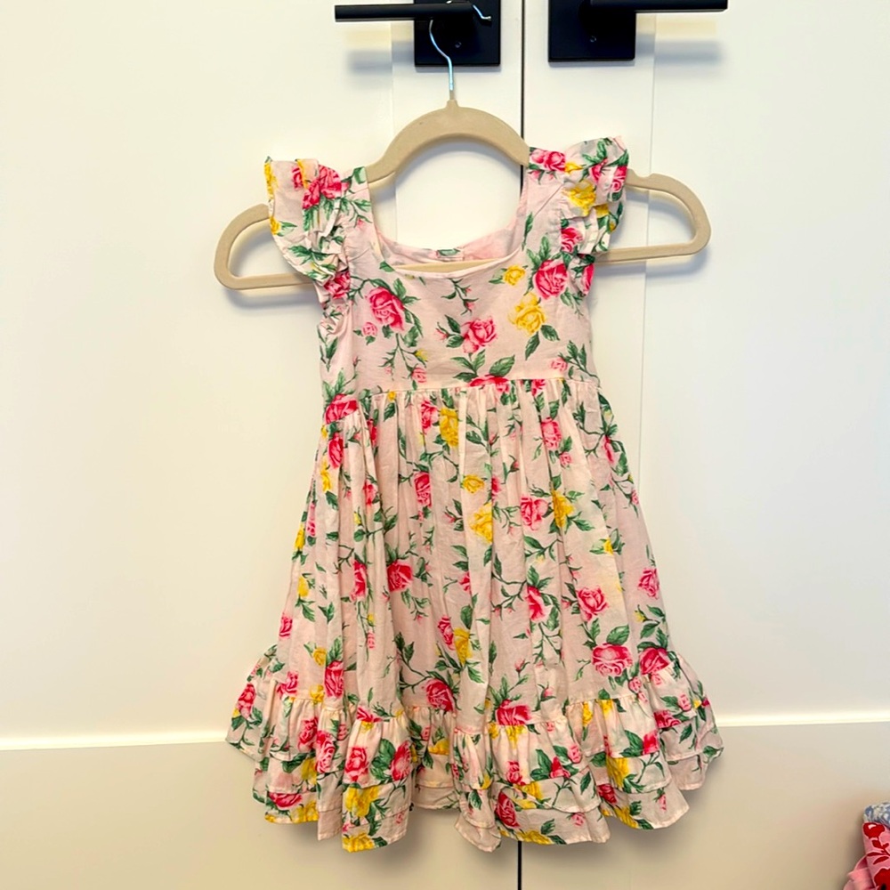 Janie and Jack Pink Floral Easter Dress worn once. smoke free home.